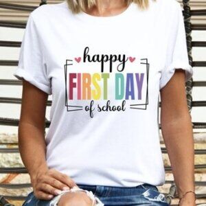 Happy First Day of School Shirt, First Day of School Tshirt, Teacher Gifts